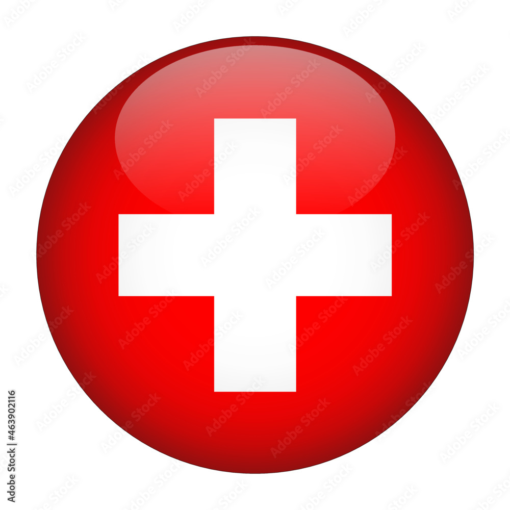 Switzerland 3D Rounded Country Flag button Icon Switzerland 3D Rounded Country Flag button Icon