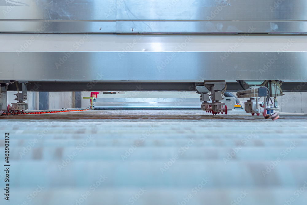 Obraz premium glass factory equipment. automated factory machine details