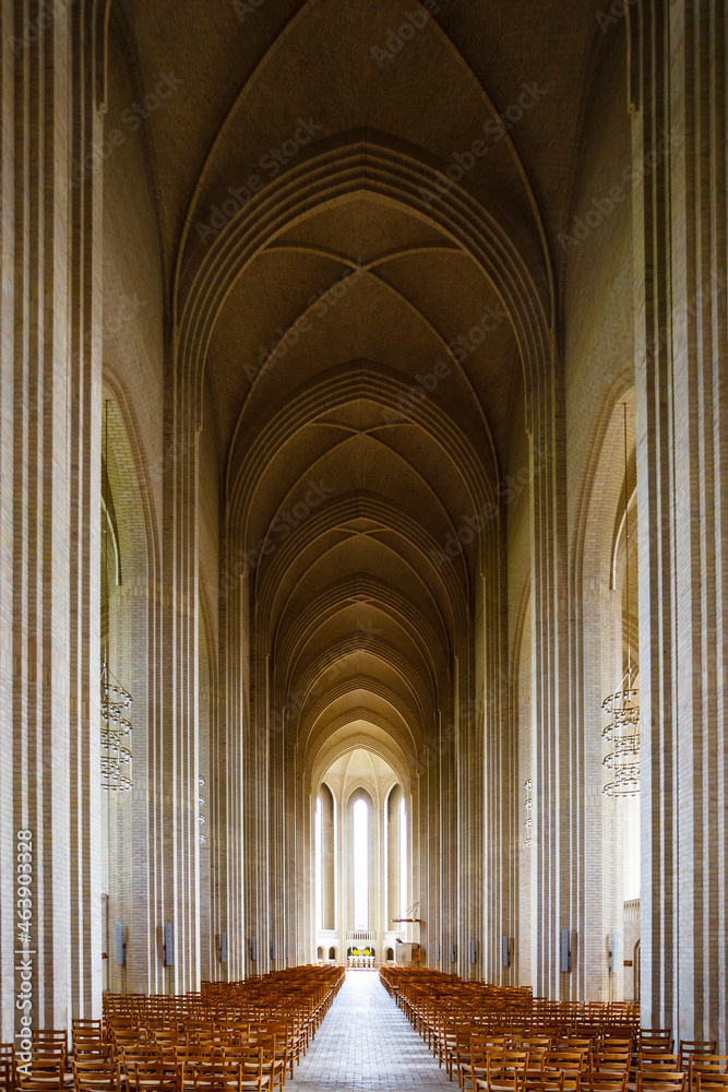 Interior of the Grundtvigs church in Bispebjerg, Copenhagen, Denmark, Europe