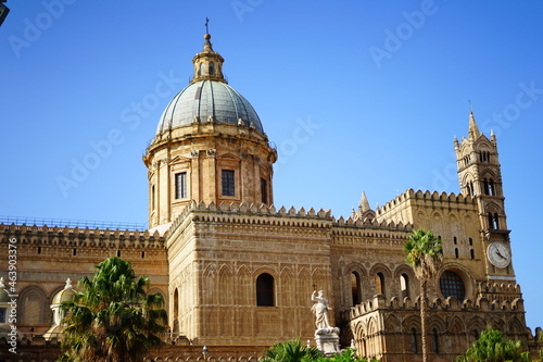 Palermo cathedral dome detail view on a sunny day, Sicily, Italy © Alessio Russo