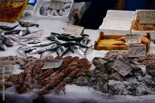 Fish market in Ballarò neighborhood, Palermo, Sicily, Italy photo