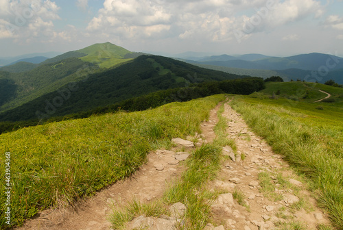 Fototapeta Naklejka Na Ścianę i Meble -  Mountain trail, Bieszczady Mountains, Poland