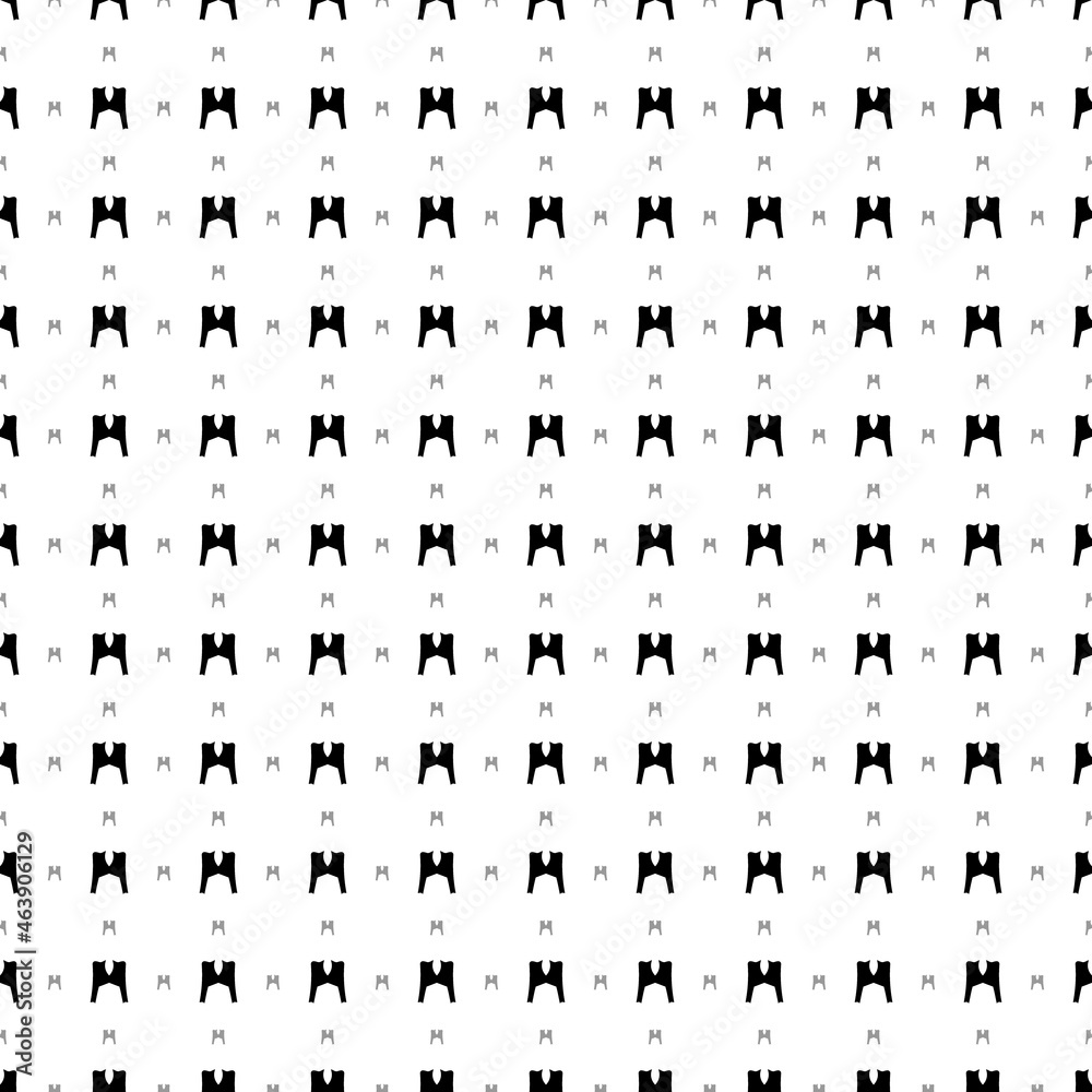 Square seamless background pattern from black women's jacket symbols are different sizes and opacity. The pattern is evenly filled. Vector illustration on white background Square seamless background pattern from black women's jacket symbols are different sizes and opacity. The pattern is evenly filled. Vector illustration on white background