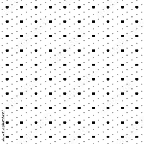 Square seamless background pattern from geometric shapes are different sizes and opacity. The pattern is evenly filled with small black ladies handbag symbols. Vector illustration on white background