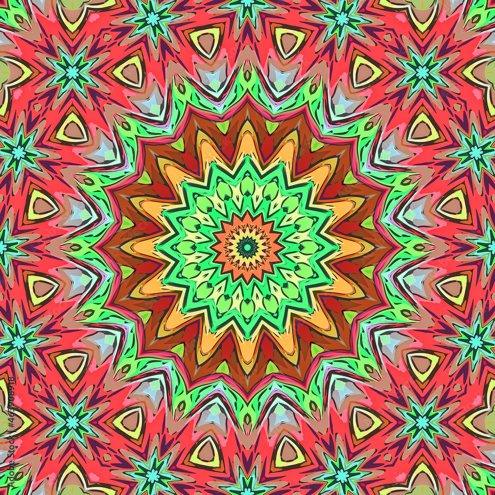 Abstract colorful mandala style pattern 