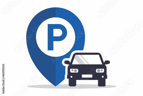 parking space icon where you can park your car. Flat vector illustration isolated on white background.