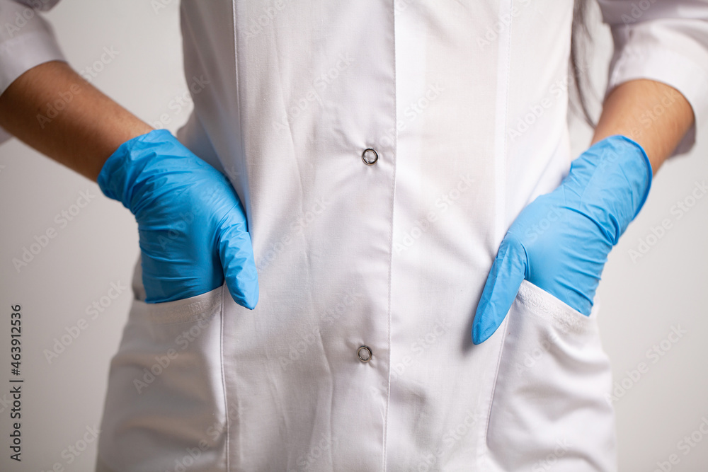 Doctor hands in pocket health care medicine