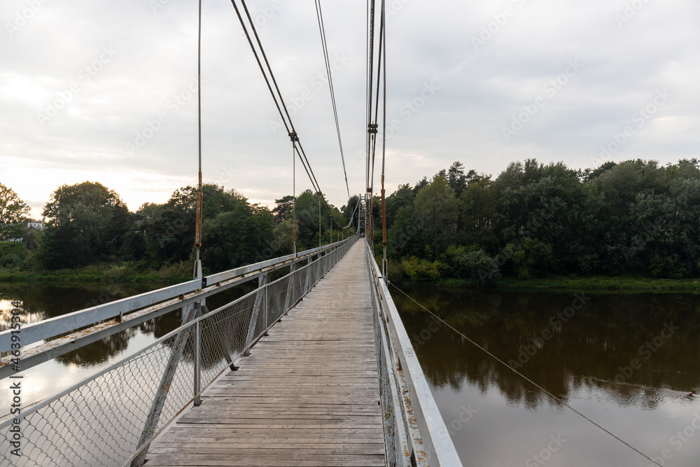 Obraz premium Suspended cable-stayed bridge
