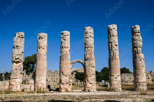 Zeus Olbios Temple, ancient Anatolian architecture of the Hellenistic period in the Roman province of Isauria, in present-day Uzuncaburc, Silifke, Mersin, Turkey