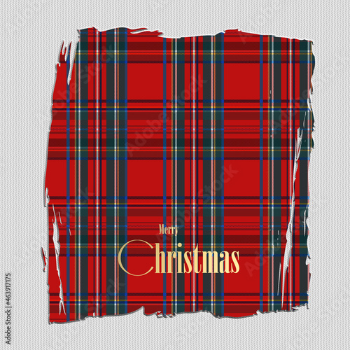 Christmas unusial card with tartan design photo