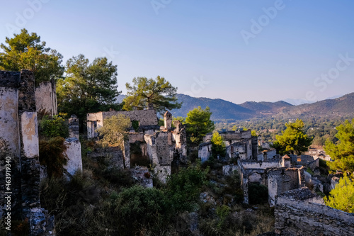 Ghost Town Kayakoy. The abandoned Greek village of Kayakoy  Fethiye  Turkey. 