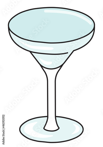 Stylish hand-drawn doodle cartoon style margarita cocktail glass vector illustration. For party card  invitations  posters  bar menu or alcohol cook book recipe
