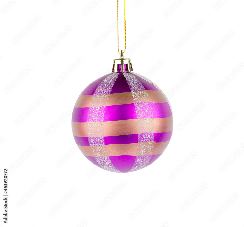 Purple christmas ball isolated on white background Purple christmas ball isolated on white background