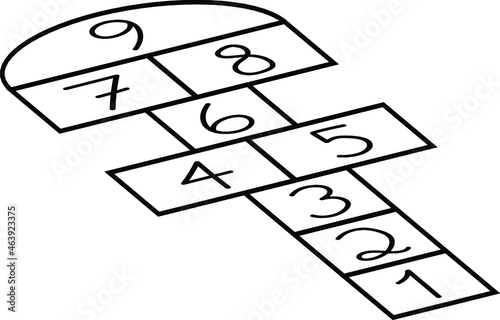 Hopscotch Game Angle Perspective Clipart Set