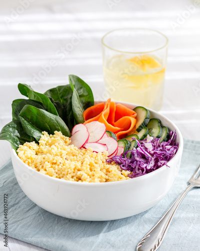 rice with vegetables and fruits photo