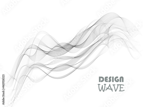 Abstract smooth gray wave vector. Curve flow grey motion illustration