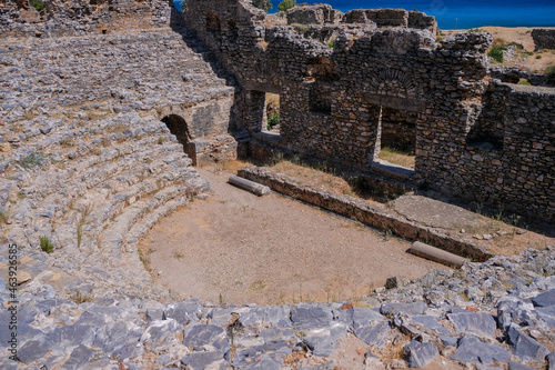 Anamurium Ancient City Theatre. Anamurium Ancient City in Anamur Town, Mersin, Turkey. photo
