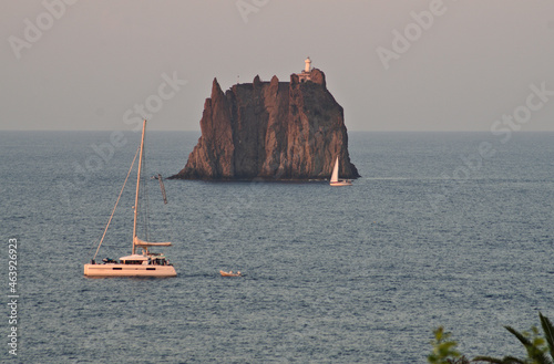 Schilderij op canvas view of strombolicchio from the island of stromboli
