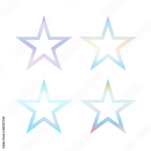 Frame in the shape gradient star in blue. Beautiful element for postcards  discounts  your text or any winter design. Vector illustration.