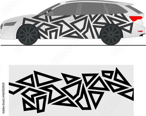 Created design of car decal (stickers) in vectors, ready for use on a car, van or truck with the possibility of editing