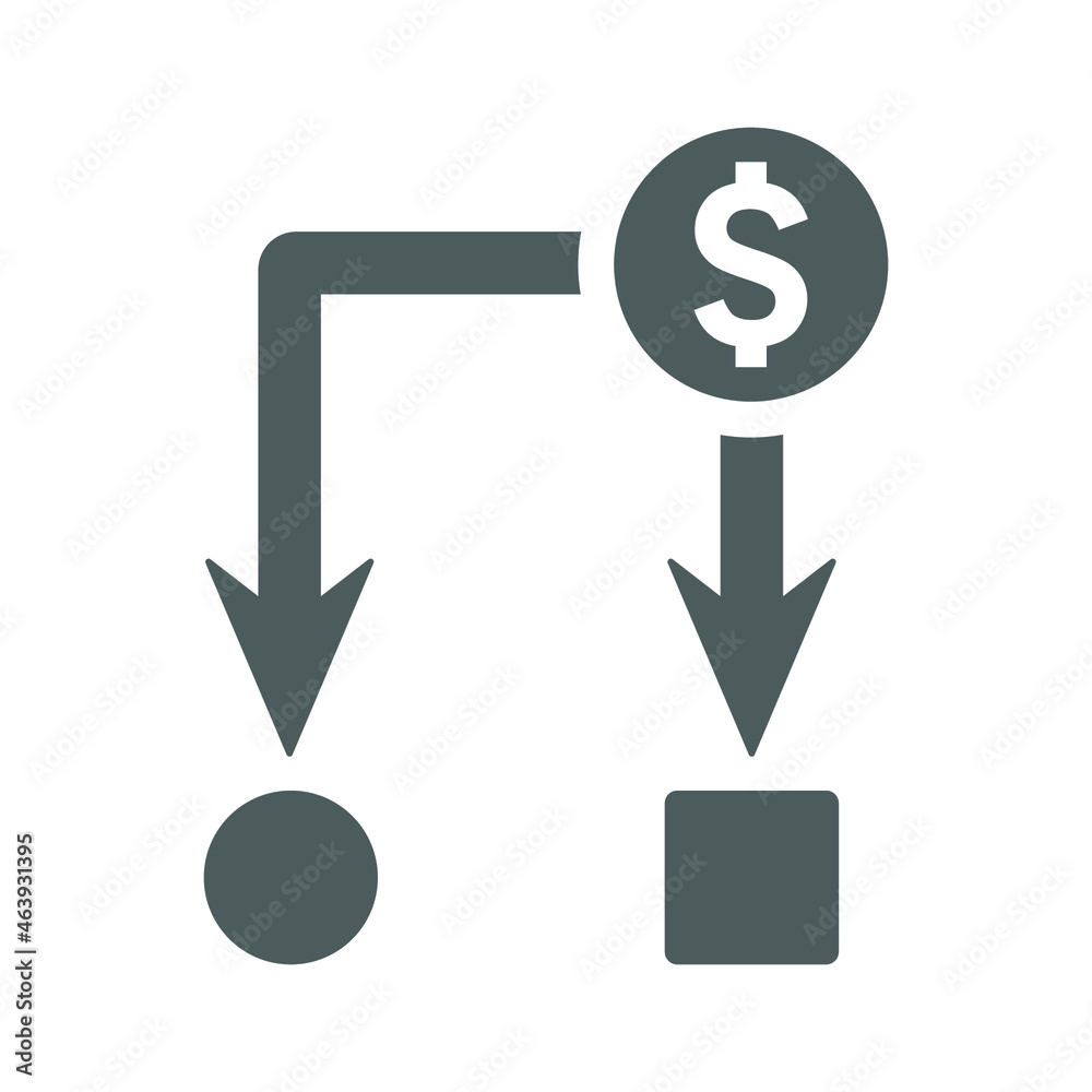 Cash flow, flowchart icon. Gray vector graphics. Cash flow, flowchart icon. Gray vector graphics.