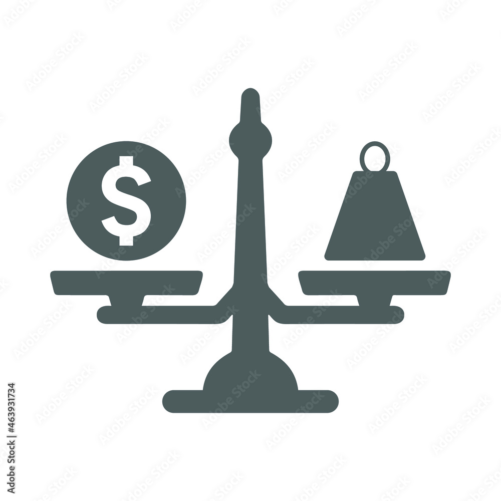 Commerce, scales icon. Gray vector graphics. Commerce, scales icon. Gray vector graphics.