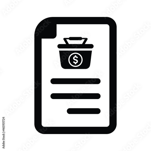 E-commerce, offer, purchase order icon. Black vector graphics.