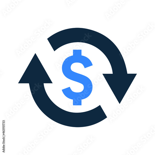 Conversion, money turnover icon. Simple editable vector illustration.