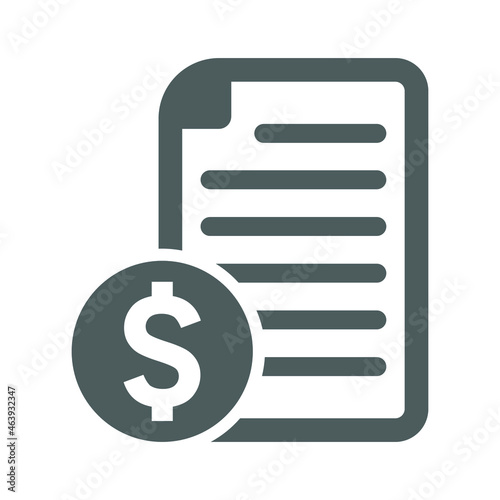 Cost, commercial, price list icon. Gray vector graphics.