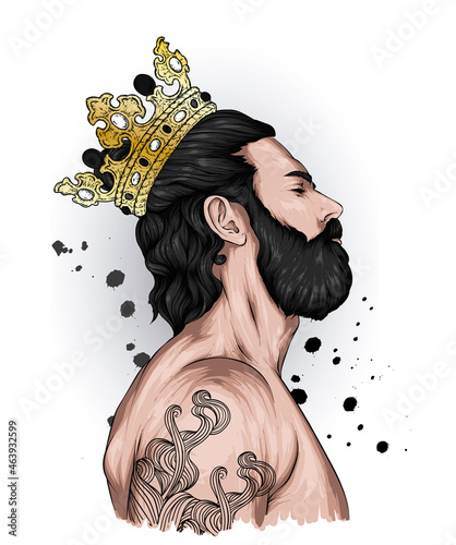 Portrait of a handsome guy with a stylish hairstyle. Fashion and Style.