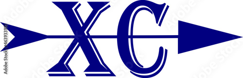 Cross country running logo XC in blue