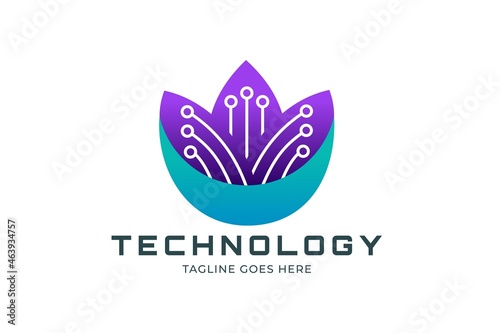 Technology logo design template, software logo design