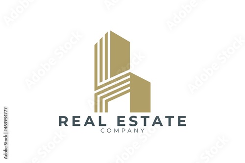 abstract letter h real estate logo design, apartment  logo design, mortgage logo