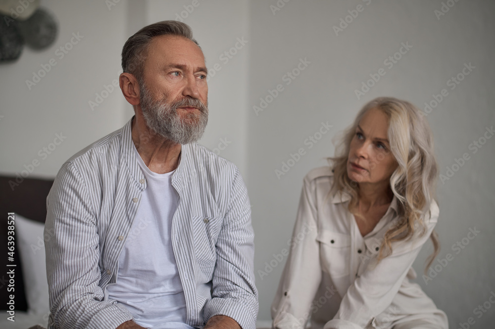 Offended husband disregarding his wife after a conflict Offended husband disregarding his wife after a conflict