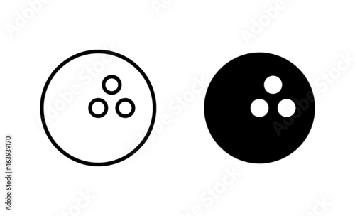 Bowling icons set. bowling ball and pin sign and symbol.