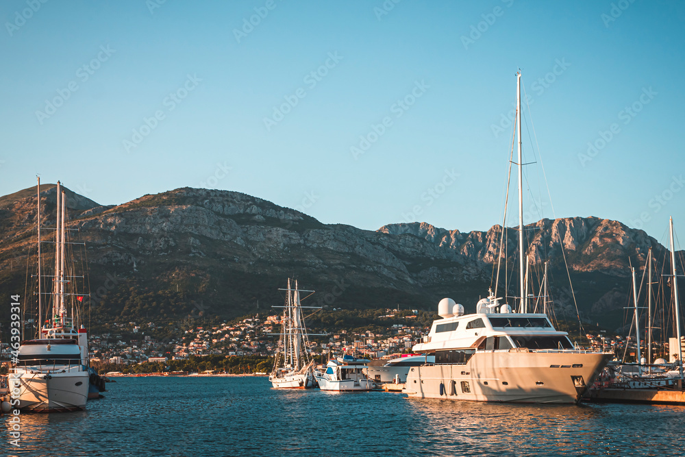 Yachts in the Marina of Bar, Montenegro