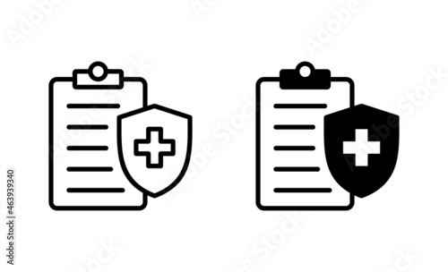 Medical insurance icons set. health insurance sign and symbol