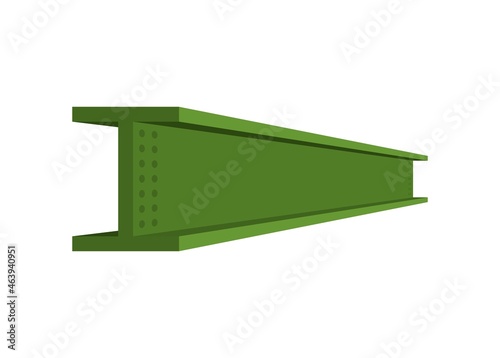 Steel girder in perspective view. Simple flat illustration.