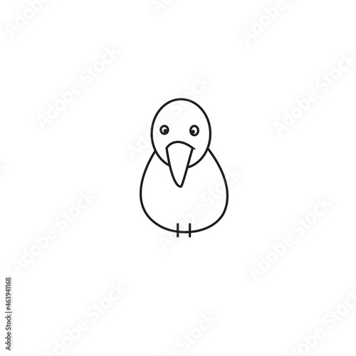 Bird icon isolated on white background. Trendy bird icon in flat style. Template for app, ui and logo, vector illustration