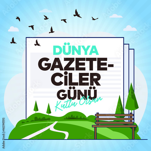 Dünya Gazeteciler Günü Kutlu Olsun. Translation: World Press Freedom Day.