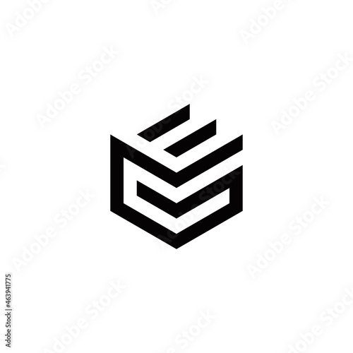 g e ge eg initial logo design vector template photo