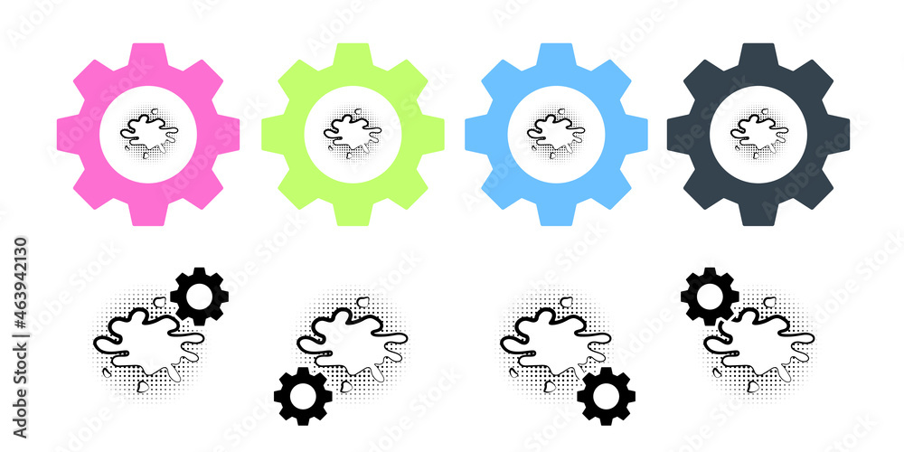 Pop art, speech bubble, splash vector icon in gear set illustration for ui and ux, website or mobile application