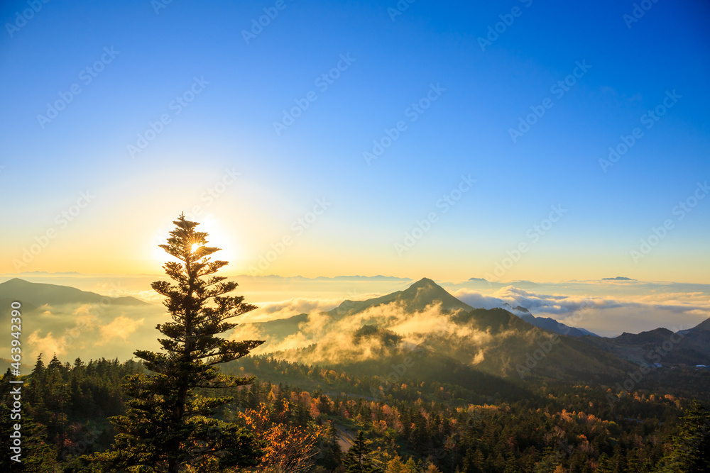 sunset in the mountains