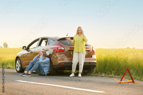 Stressed mature couple call...