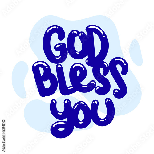 god bless you quote text typography design graphic vector illustration