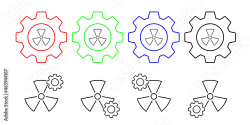 Radiation vector icon in gear set illustration for ui and ux, website or mobile application