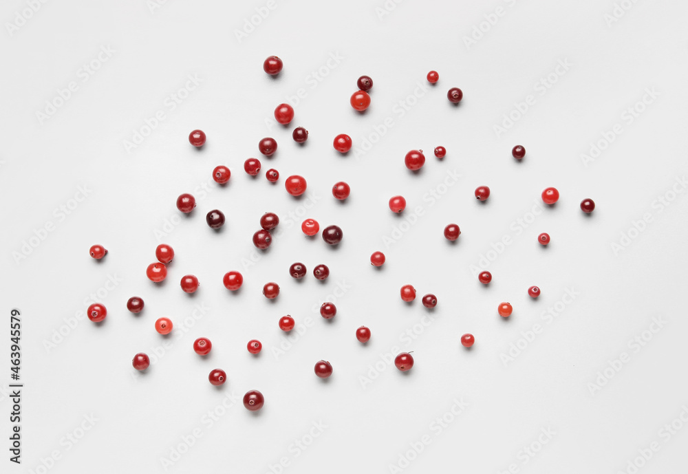 Tasty fresh cranberries on light background Tasty fresh cranberries on light background