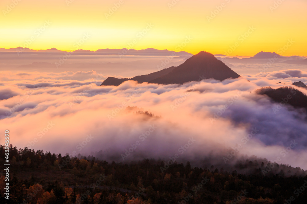 sunset over the mountains