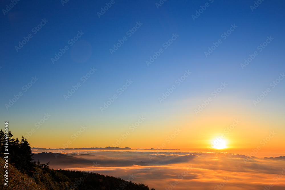 sunrise in the mountains