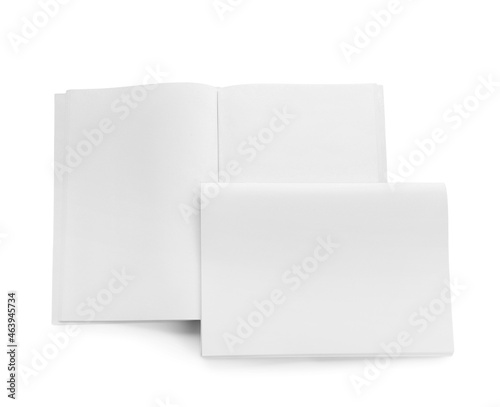 Blank magazines on white ba...